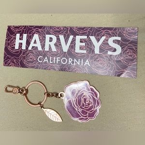 Harveys - "Stop and Smell the Roses" key chain and sticker